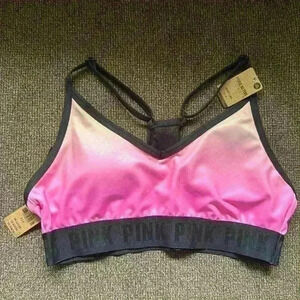 PINK Victoria's Secret Active Ombre Pink & Black‎ Sports Bra, PINK VS Sports S15